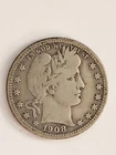 1908 Barber Quarter Nice Midgrade Letters Of LIBERTYon Headband Readable