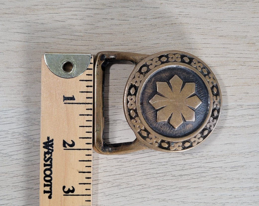 Vtg Tech Ether Guild Solid Brass Belt Buckle Smal… - image 3