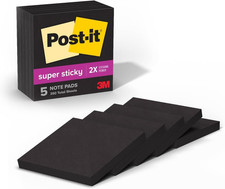 Post-It Super Sticky Notes, 5 Sticky Note Pads, 3 X 3 In., School Supplies, Offi