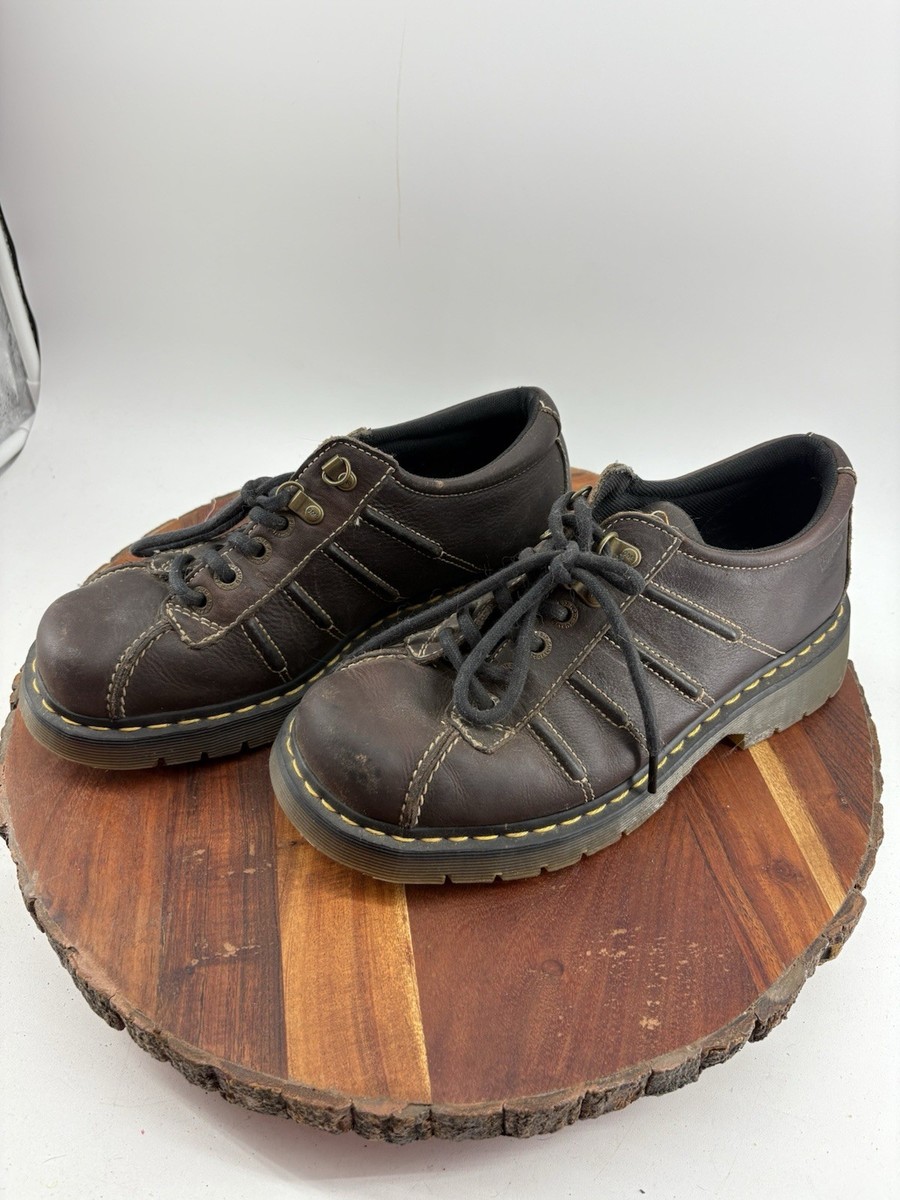 Dr Doc Martens 11306 Brown Leather Lace Up Derby Oxford Shoes Uk 8