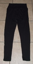 Black Soft Stretchy Microfiber Sz Small-Medium Elastic Waist Leggings Pockets