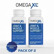 2Pack Omega XL 300 Capsules-Green Lipped Mussel Joint & Muscle Relief Supplement