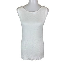Abercrombie Fitch White Ribbed Tank Top Slim Fit Basic Layering Large