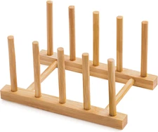 Bamboo Dish Drying Rack for Kitchen Counter and Cabinet, Dish/Book/Plate/Bowl/Cu