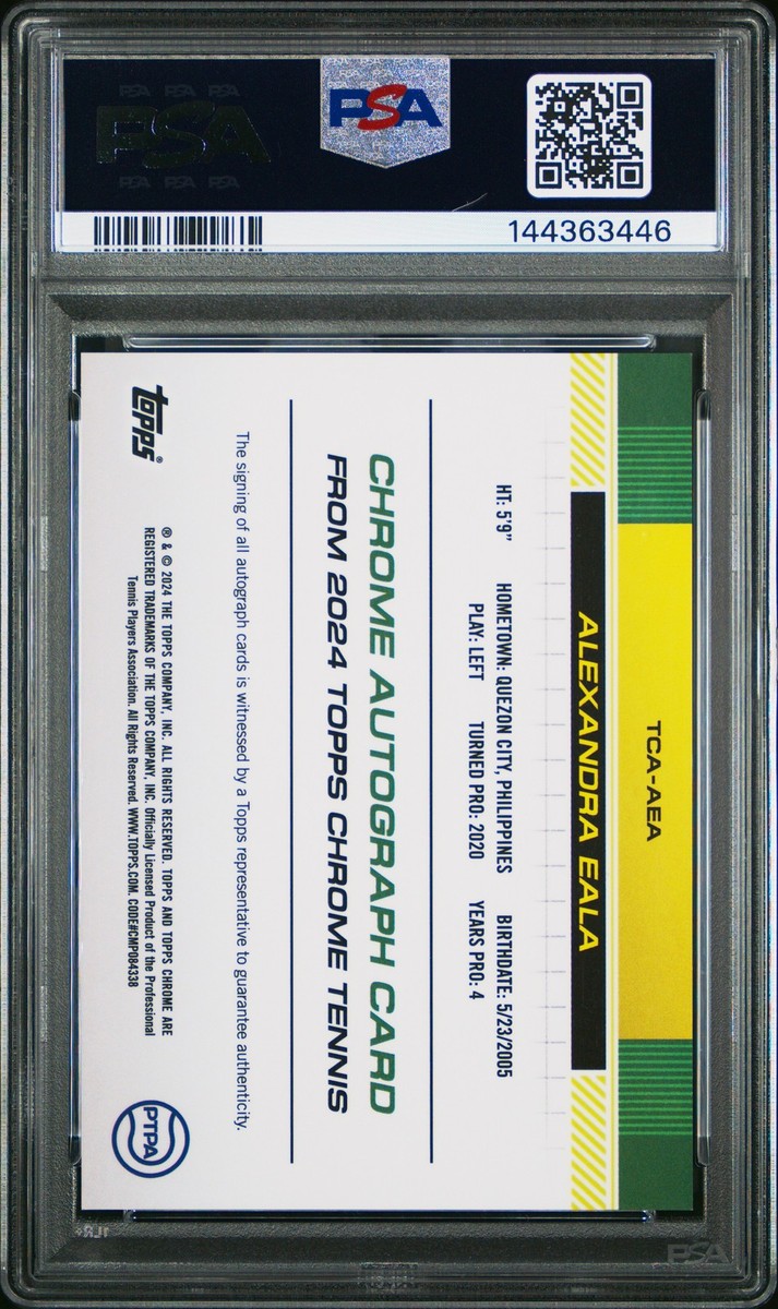 T-ARAカード 2024 Topps Chrome - Autographs I Alexandra Eala #TCA-AEA (AU, RC