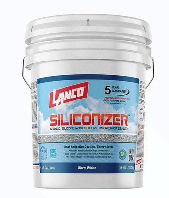 SALE!Lanco Siliconizer Acrylic Elastomeric White Reflective Roof Sealer 5 gallon