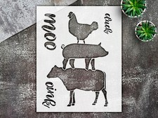 Stencil Farm Animals - Mylar, Rustic Decor, Country Style - StencilAir