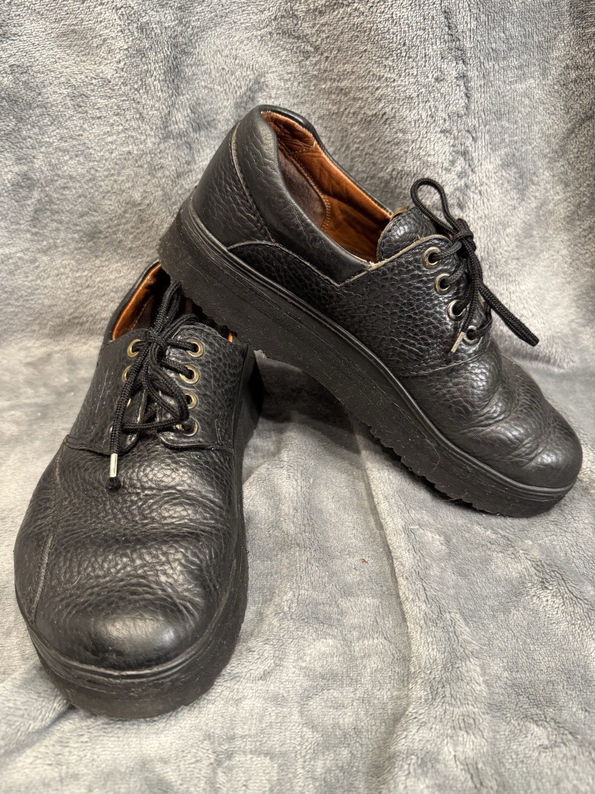 SAOLA Scarpe da donna ECCO ALPHA 39 US 8 5 a 9 in pelle nera suola Vibram look ciottolato