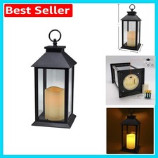 Elegant Hanging Glass Lantern - LED Candle Light for Indoor & Outdoor Decor