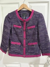 Doncaster NWT Purple Pink Tweed Boucle Blazer Size 4 Jacket Business Casual Work
