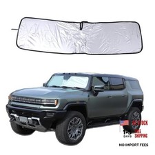 Windshield Sun Shade Compatible with Hummer EV Accessories 2024 2025 silver