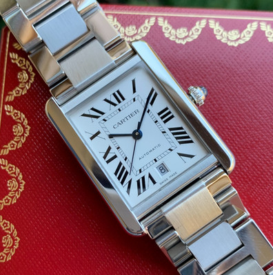 Cartier Tank Solo XL WSTA0029 Automatic Stainless Steel Wristwatch