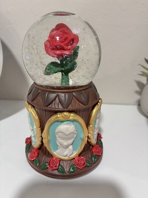 1991 Disney Beauty & The Beast Rose Character Cameo Musical Snow Globe WORKS