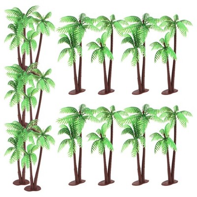 20 Pcs Miniatur Bäume Kleine Plastikspielzeugpalmen Künstliche Blätter