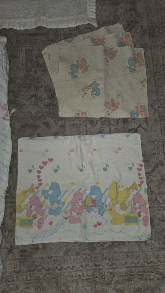  Juego de sábanas de cama vintage CARE BEARS ABRAZOS Y REMOLCADORES para bebé Foto 4 de 4