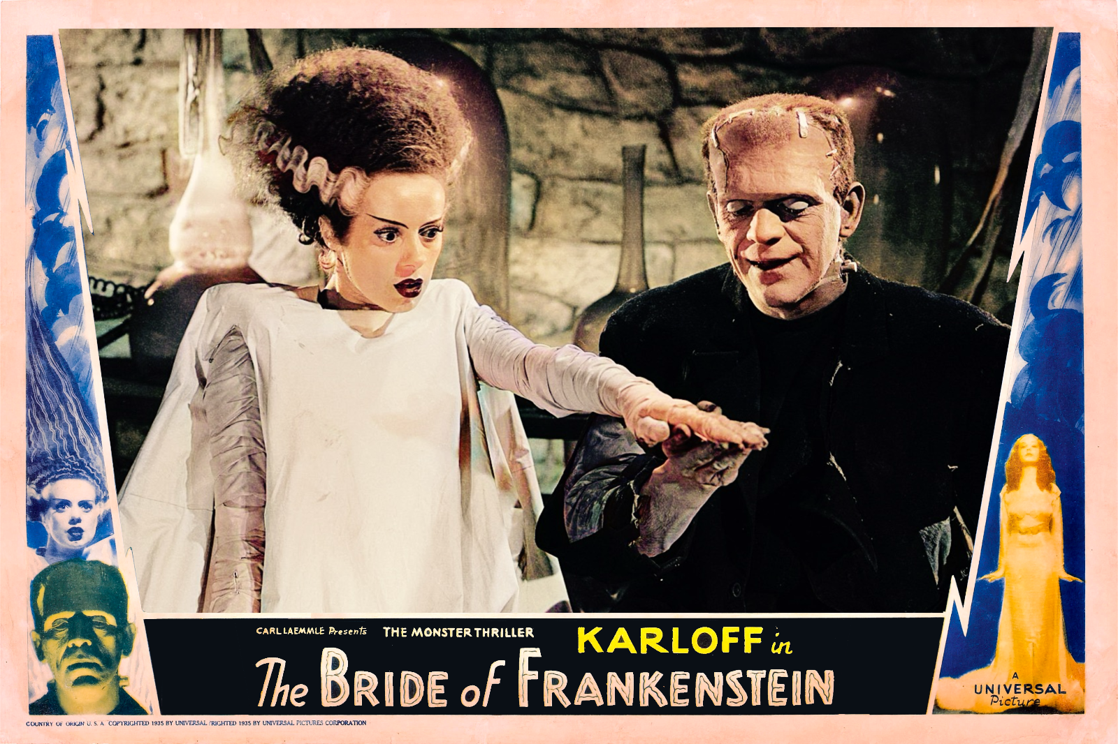 Framed Bride of Frankenstein – Monster’s Rejection Classic Horror Art ...