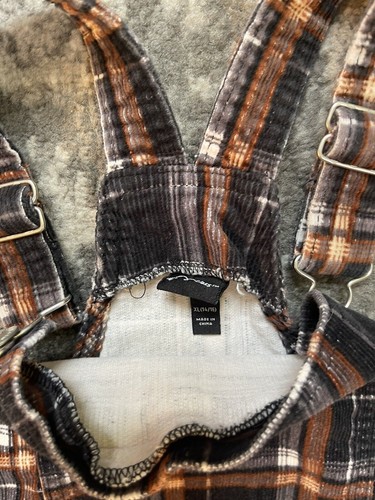 Girls Art Class Plaid Corduroy Overalls Size Xl 14-16 WOM - Picture 3 of 3
