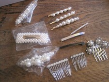 GLAMOUR PEARL/FLORAL HAIR CLIPS/BOBBY PINS LOT 12 PIECES-WEDDING/PROM/PARTY/CLUB