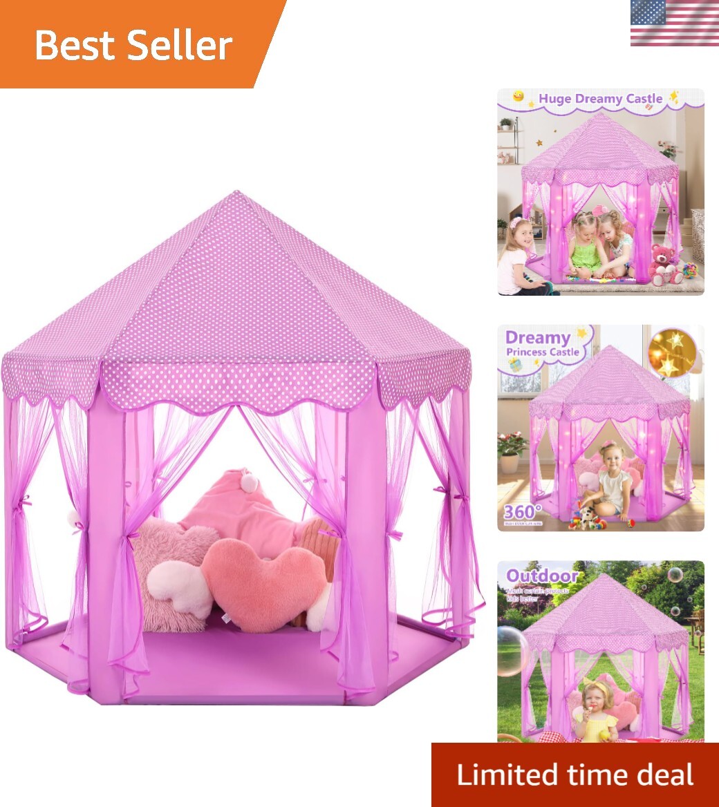 Magical Kids Castle Play Tent with Star Lights Ideal for Home