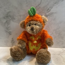 Animal Adventure Pumpkin Costume Teddy Bear Plush Halloween Fall 9" 2012 GC1