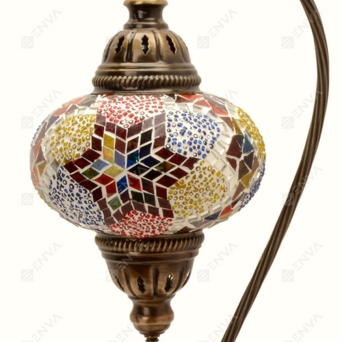 Mosaico de vidrio estilo turco marroquí lámpara de mesa Tiffany grande globo - Imagen 4 de 8