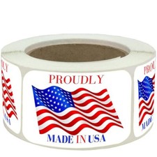 500 Pcs 2x3 Inch Made In USA Label Stickers American Flag Decals for Packaging