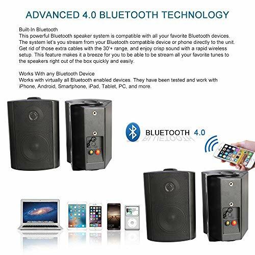 Herdio Outdoor Bluetooth Speakers Waterproof Patio Deck Wall Mount