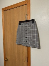 Abercrombie  Fitch XS Multi-Color w/Plaid Print Button-Front A-Line Mini Skirt