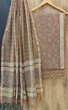 Cotton Designer Bagru Hand Block Print Unstitched Suits Dress Material V-38