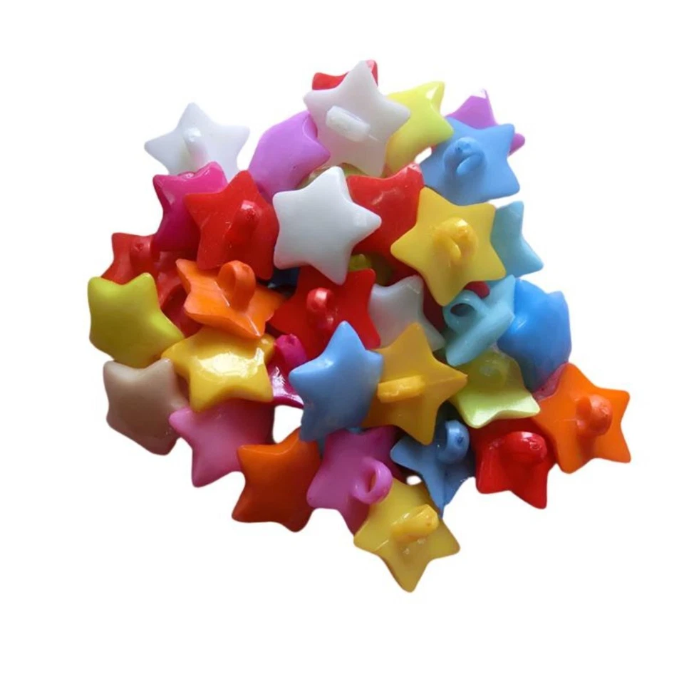 15mm Plastic Star Buttons with Loop Shank for Sewing and Crafts 50pcs - Image 3 of 3