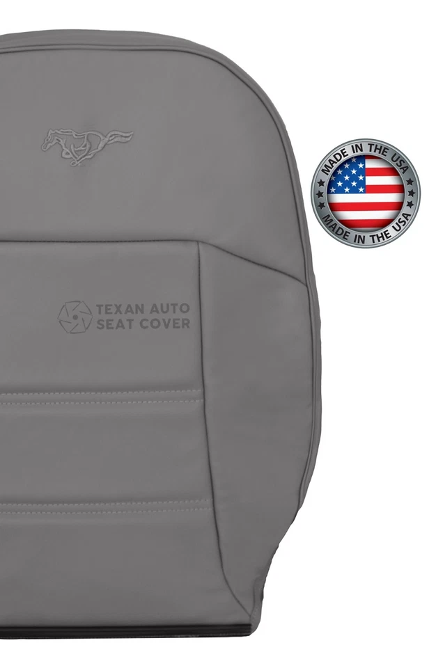Ford Mustang V6 2002, 2003 base conductor respaldo inclinado cuero sintético cubierta de asiento gris Foto 3 de 4
