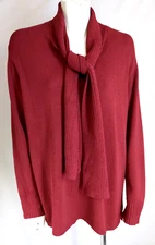 DUNA Handloomed XL Sweater Viscose Stretch Burgandy Pullover Scarf