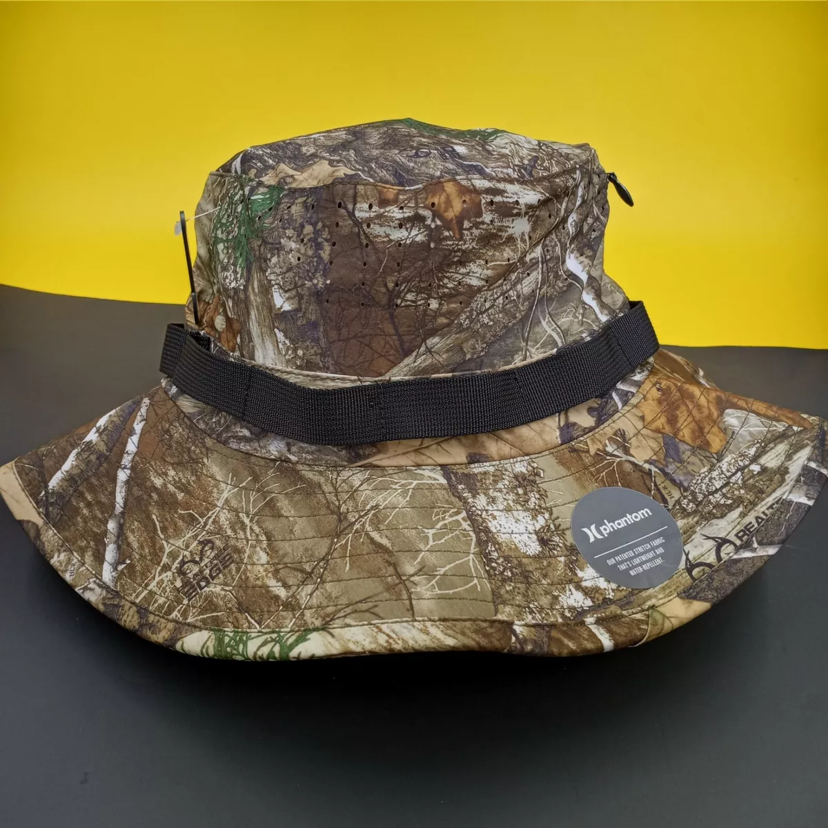 Hurley Phantom Nike Dri-Fit Men Realtree Camo Bucket Yupoong Sun Hat Zip  Pocket