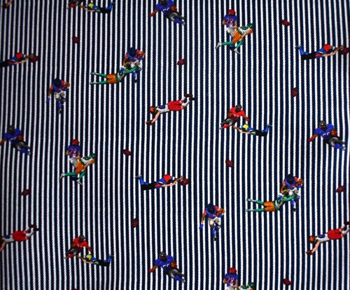 🆕️NEW ETON AMERICAN FOOTBALL Print 100% SILK Pocket Square Handkerchief ITALY - Picture 3 of 6