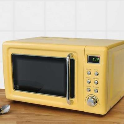 Retro Yellow Microwave 20L 800W Digital 