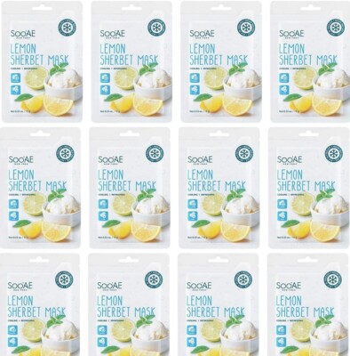 SooAE New York Lemon Sherbet Mask New SET OF 12 in Sealed Box