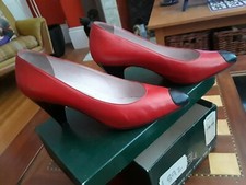 VINTAGE MISS MAUD FRIZON PARIS RED PUMPS 37 HEELS LEATHER PIN-UP SHOES ITALY