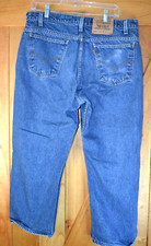 Vtg Levi's 505 Jeans Men 36x29 Orange Tab Dark Wash Reg Fit Straight Leg