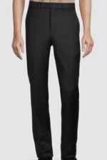  190 Calvin Klein Men's Black Slim-Fit Wool Blend Trousers Suit Pants Size 39W