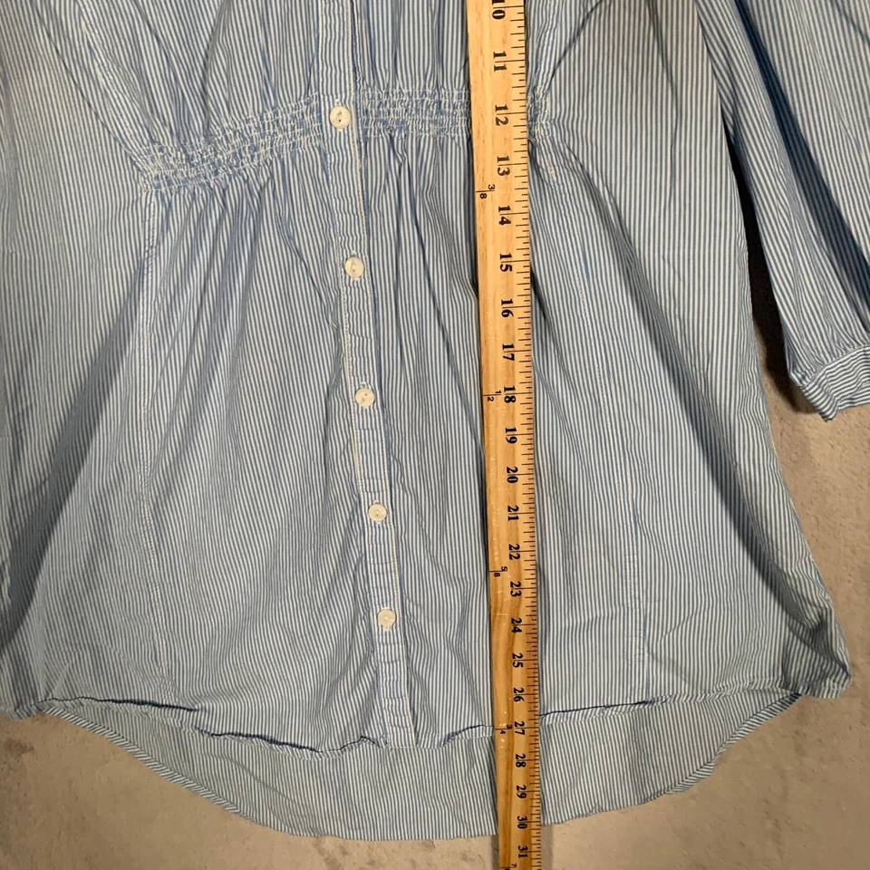 Odille Button up Top Womens Size 6 Blue Striped - Image 3 of 4