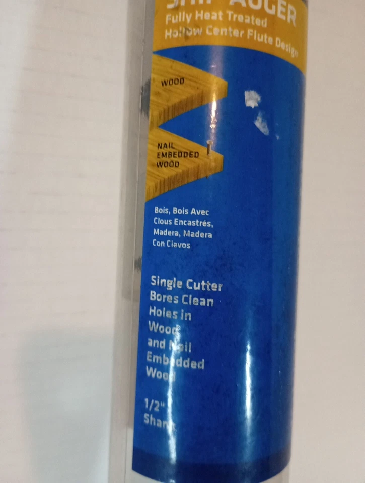  Plumbing Ship Auger 钻头 1-1/2x18 英寸指甲刀 Century 钻头和工具  — 第 3/4 张图片