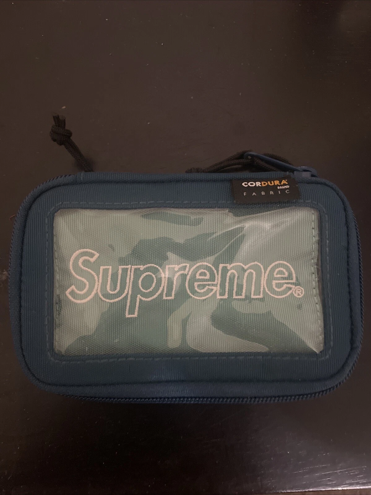 Petite pochette zippée suprême portefeuille sarcelle 