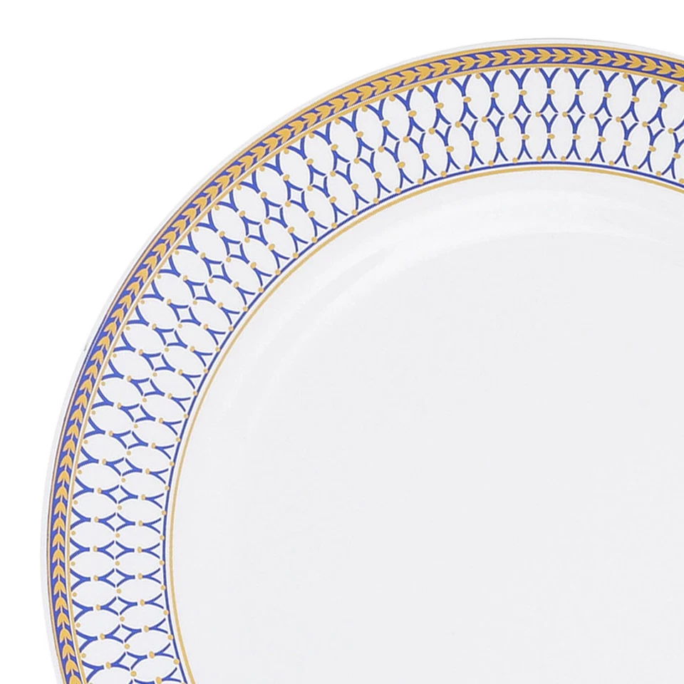 Disposable Plastic Plates Dinner Party Wedding Salad Round Chords Design 120pcs - Image 4 of 4