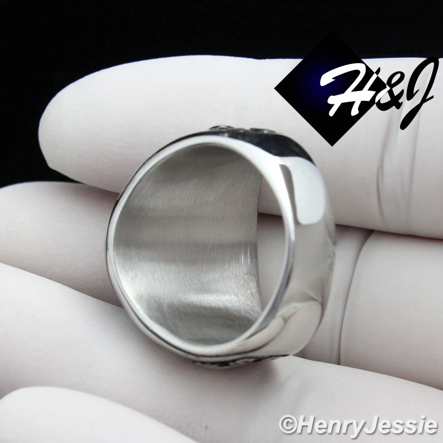 Anillo Rubí Simulado Chapado en Plata/Negro Militar Ejército de Estados Unidos Acero Inoxidable HOMBRE*100 Foto 3 de 4