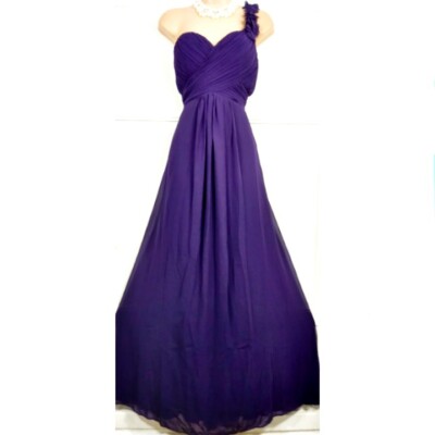 Brandneu mit Etikett Ever Pretty Größe 10 lila One-Shoulder-Abendkleid Maxikleid