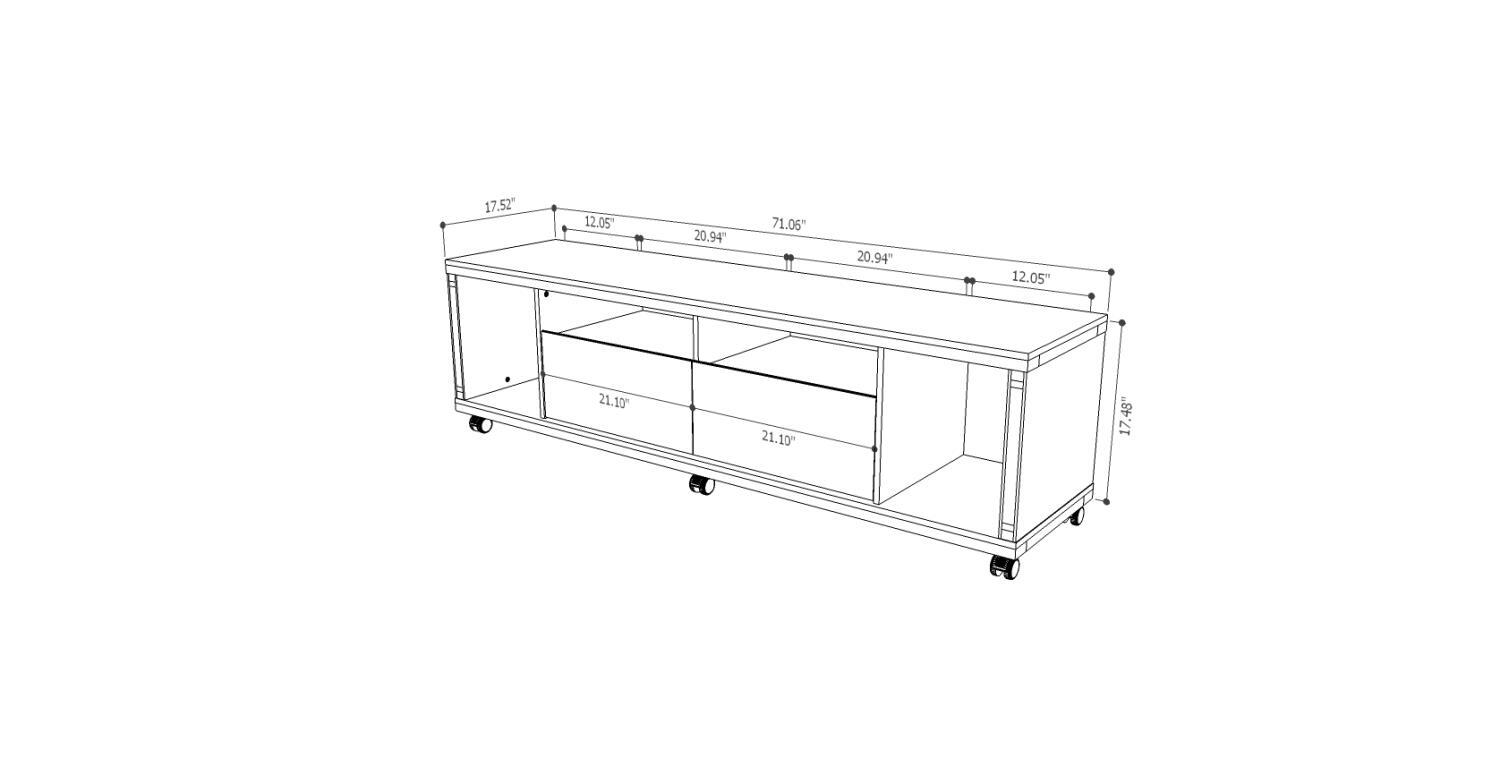 Manhattan Comfort Cabrini TV Stand In Black Gloss And Black Matte Finish 15413