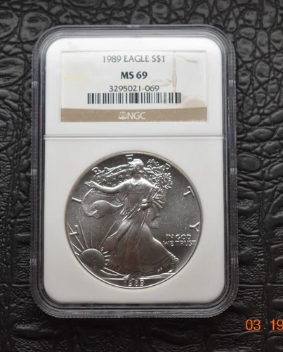 1989 $1 American Silver Eagle NGC MS69 coin- FREE SHIPPING