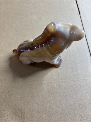 Imperial Glass Caramel Slag Glass Bulldog Parlour Pup - Picture 7 of 8