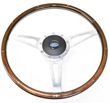 Mustang Steering Wheel Kit Lecarra Style Wood With Ford Emblem 1967 - 1973 Mustang Steering Wheel Kit Lecarra Style Wood With Ford Emblem 1967 - 1973