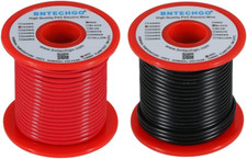 BNTECHGO 18 Gauge PVC 1007 Solid Electric Wire Red and Black Each 50 Ft 18 AWG 1
